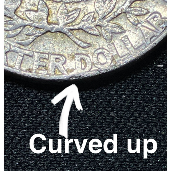 1974-D Washington Quarter Strike Error "OF" & Rim Curved Up on Reverse - Picture 2 of 16